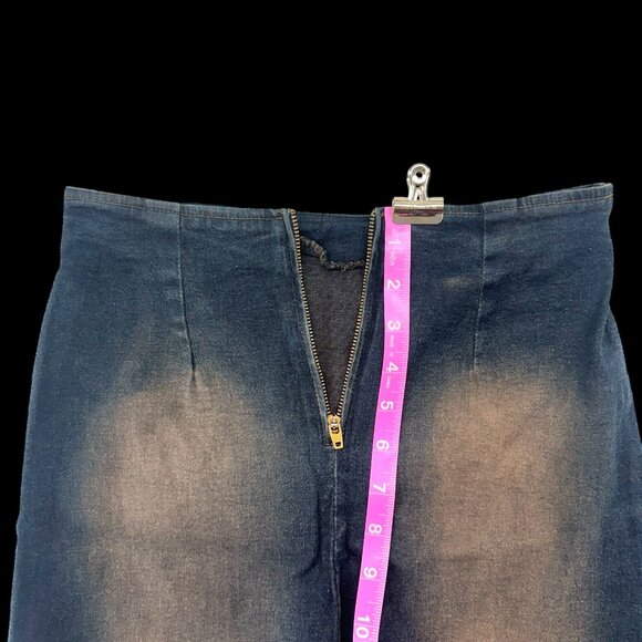 Long Distressed Denim Skirt - Picture 3 of 6